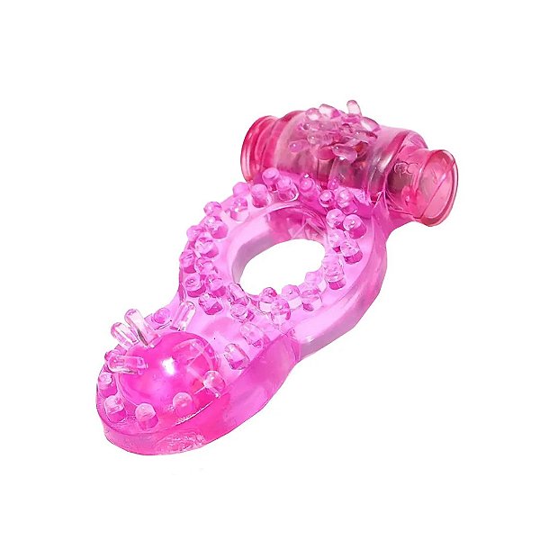 Anel Peniano com Vibrador e Estimulador para Clitóris e Ânus