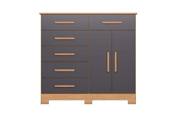 COMODA XANGAI 6GAV 2PTS FREIJO/TITANIUM - ALBATROZ