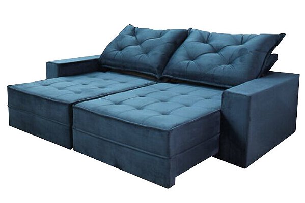 SOFA RETRATIL BERLIM 2.50m - AZUL