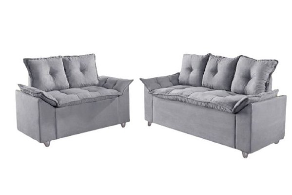 SOFA 3X2 LUG - PAMPULHA - TEC 50 CINZA