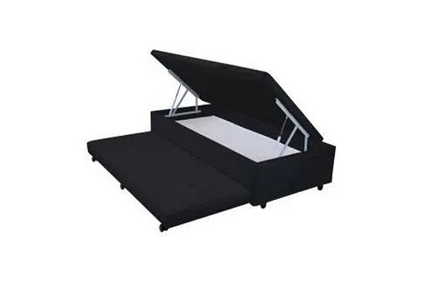 BOX BAU SOLTEIRO C/AUXILIAR 0,88X1,88 KORINO PRETO