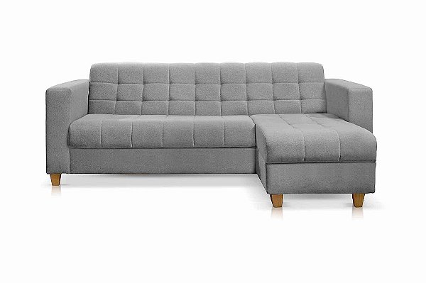 SOFA COLORADO C/ CHAISE 213CM LINHO CINZA/566 - JC ESTOF