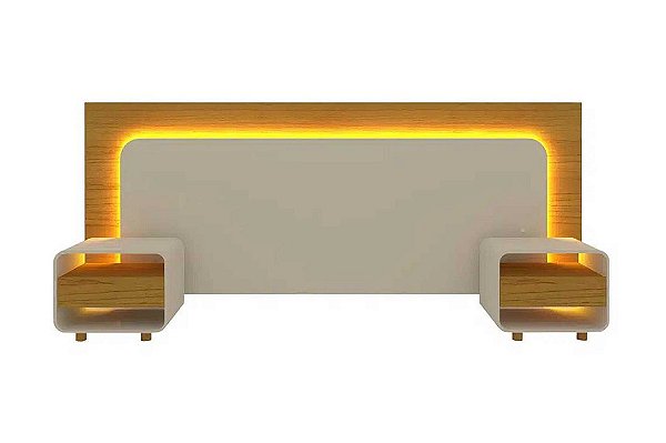 CABECEIRA INNOVA C/ LED E 2 CABECEIRAS NAT/OFF - GELIUS