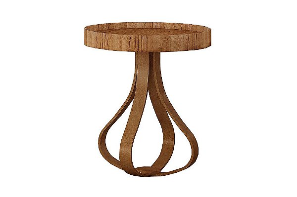 MESA CANTO/CEBOLA SAFIRA ALT 60 DIAM 58 AMADEIRADO - DELINE