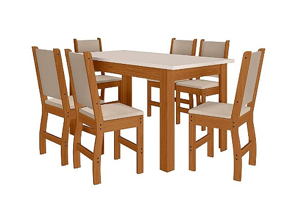 MESA BELLAGIO 150 C/6 CAD CLARA FR/OFF - POLIMAM