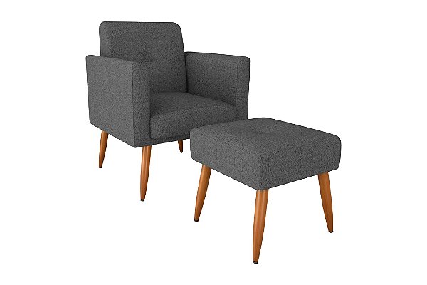 POLTR PEQUIM + PUFF LINHO E CINZA/487  - MATRIX