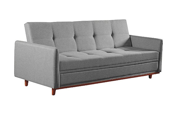SOFA CAMA BAU IRIS LINHO CINZA/B02 - NOBLY