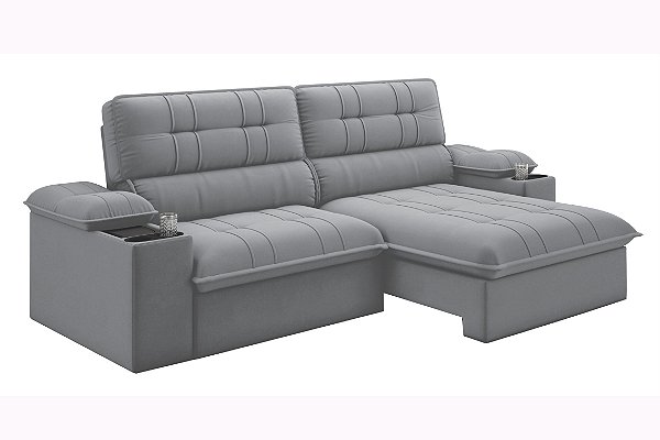 SOFA RETR STANLEY P/COPO 210 VEL CINZA/CHUMBO - BEST HOUSE