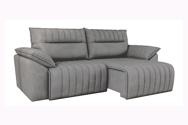 SOFA RETR SICILIA 270 VEL CINZA/CHUMBO - BEST HOUSE