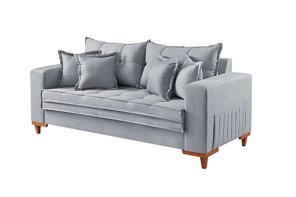 SOFA FIXO PORTUGAL 200CM LIN CINZA/27 - BOARETO