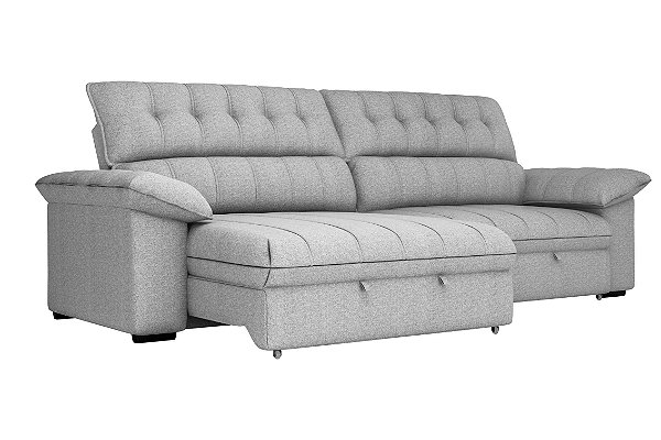 SOFA TORINO 300 LINHO CINZA - BEST HOUSE