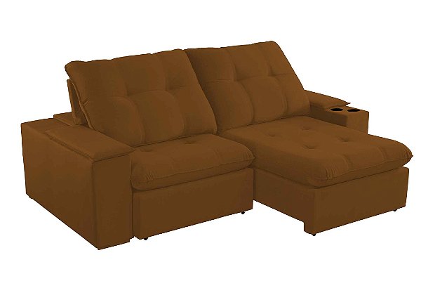 SOFA RETR IBIZA 230 C/PT COPO VEL MARROM/19 - IMPERIO