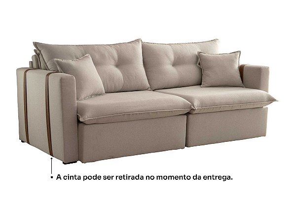 SOFA RETR LISBOA 260 S/CX C/FITA LIN BEGE/459 - EST TEIX