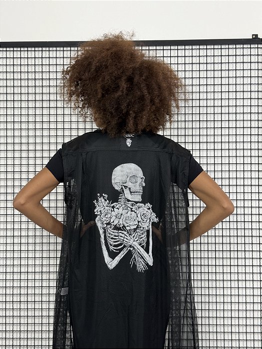 Camisão Tela Caveira - PRETO