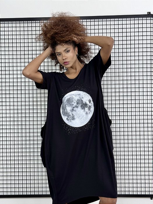 Vestido Londres Lua Cheia - PRETO