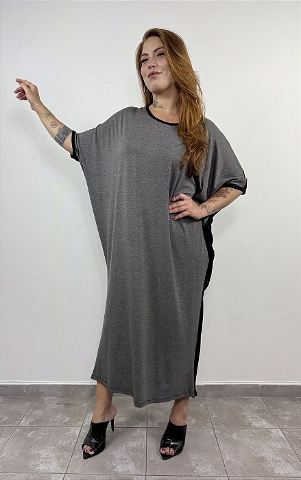 Vestido Arraia - PRETO/CINZA