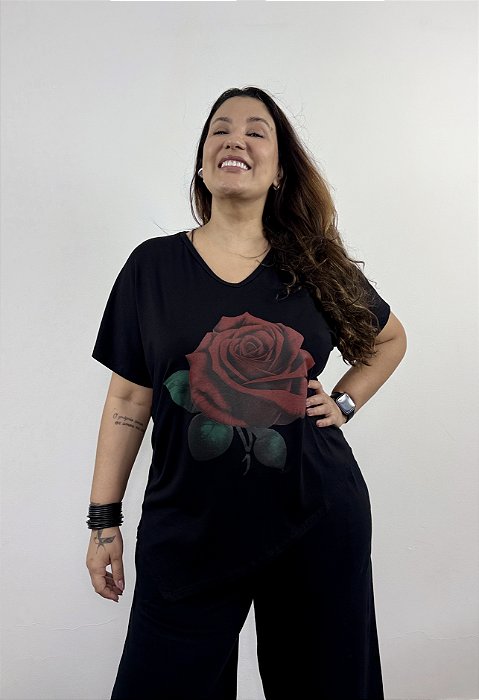 Blusa Desigual Rosa Vermelha - PRETO