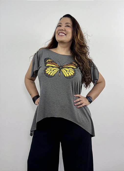 Blusa Borboleta - CINZA