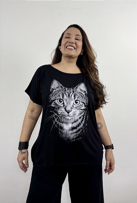 Blusa Mãe Gato - PRETO