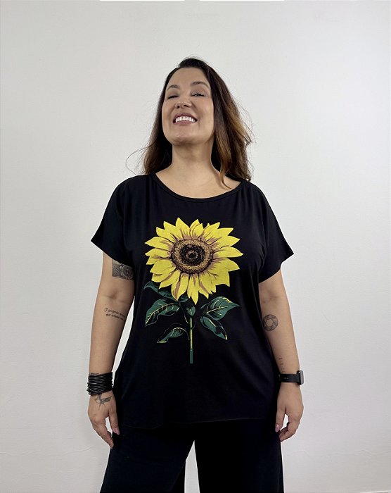 Blusa Mãe Girassol - PRETO
