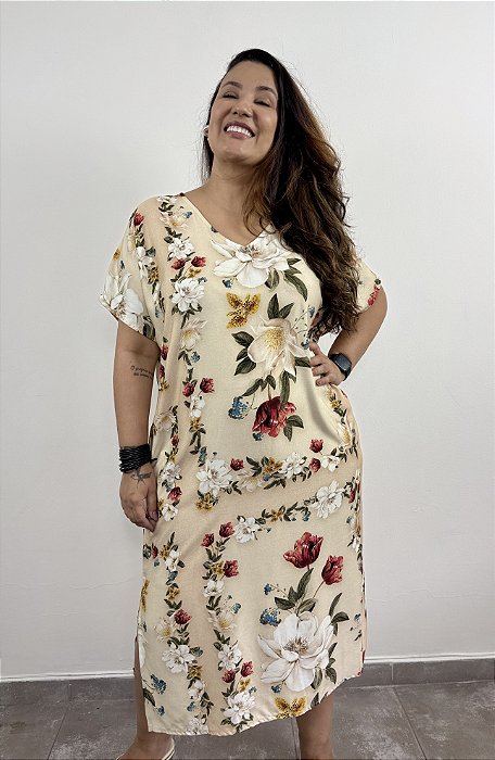 Vestido Básico V Flores - Flores