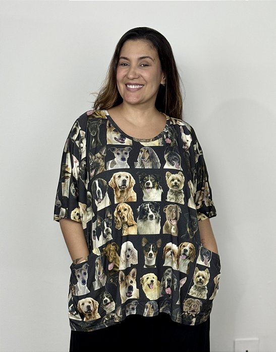 Blusa quadrada Cachorros - CORES