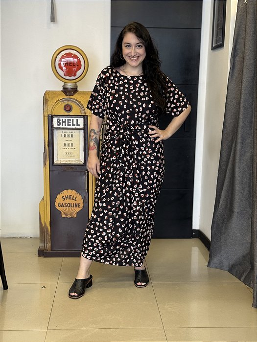 Vestido Amarrações Onça - CORES