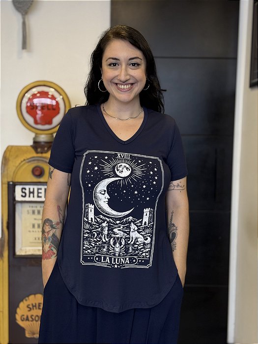 Blusa Arredondada La Luna - AZUL MARINHO