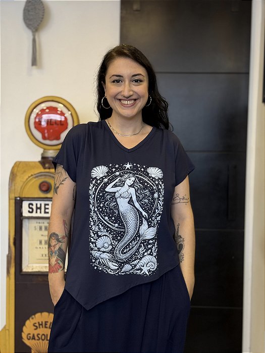 Blusa desigual Sereia - AZUL MARINHO