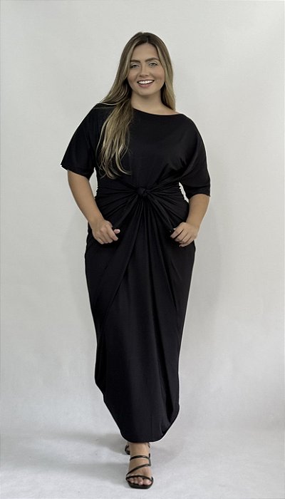 Vestido Amarrações - PRETO