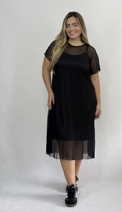 Vestido Tule - PRETO
