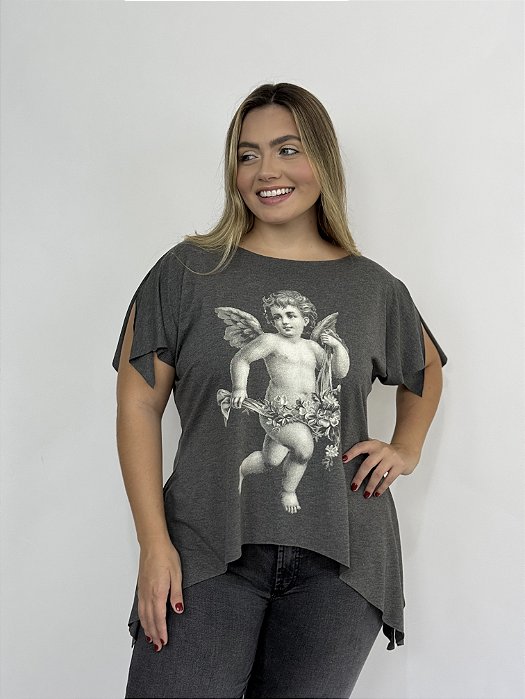 Blusa Borboleta Anjo - CINZA ESCURO