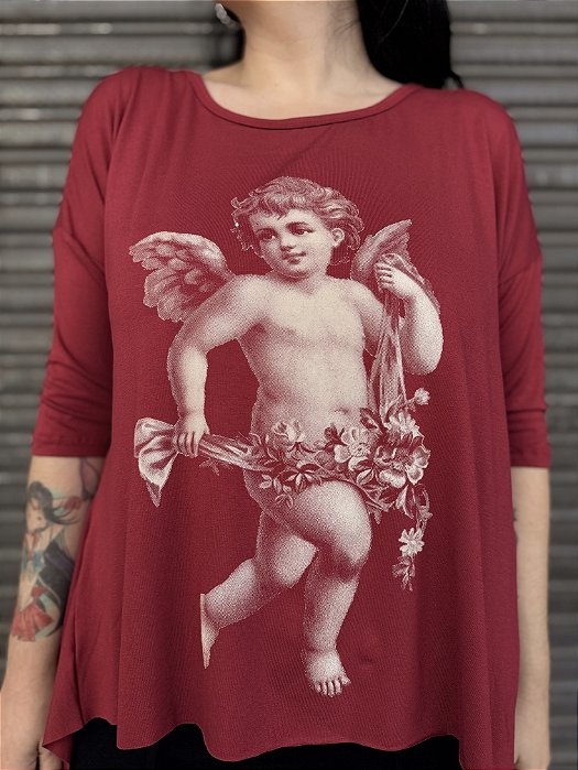 Blusa Pontas Anjo - BORDÔ