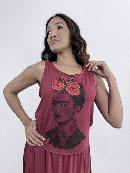 Regata Cropped Frida Bordado - BORDÔ
