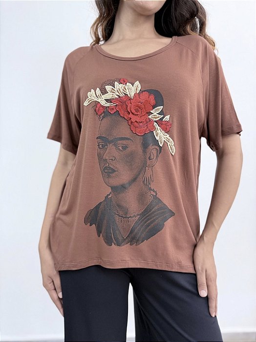 Blusa Essência Frida Bordada - MARRON