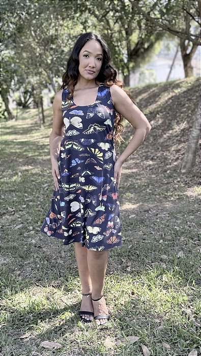 Vestido Regata Borboleta - PRETO