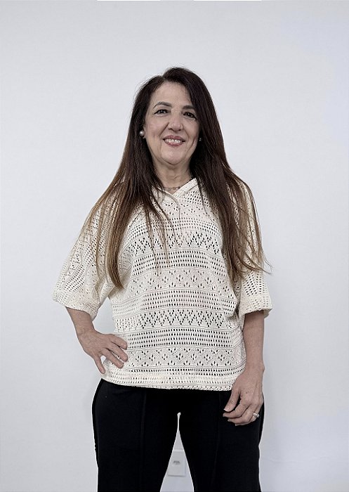 Blusa Capuz Tricot - OF WHITE