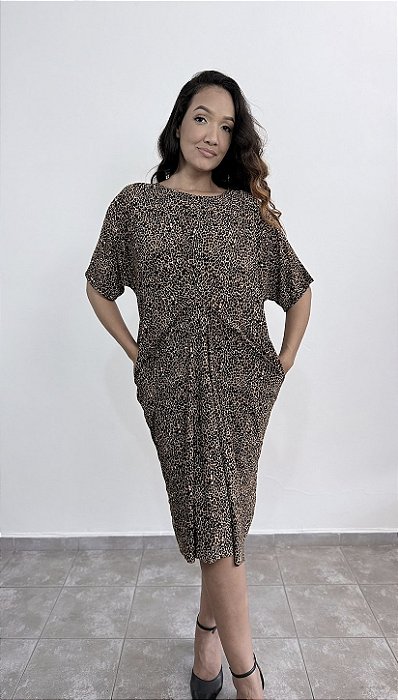 Vestido Pregas - ONÇA