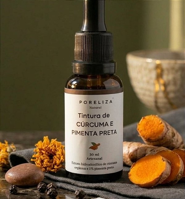 🌿 TINTURA DE CÚRCUMA COM PIMENTA PRETA- 30 ml