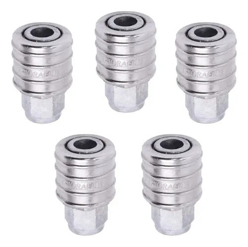 5 Engates Rápidos 1/4" para Mangueira de Compressor de Ar - Conexões Fêmea