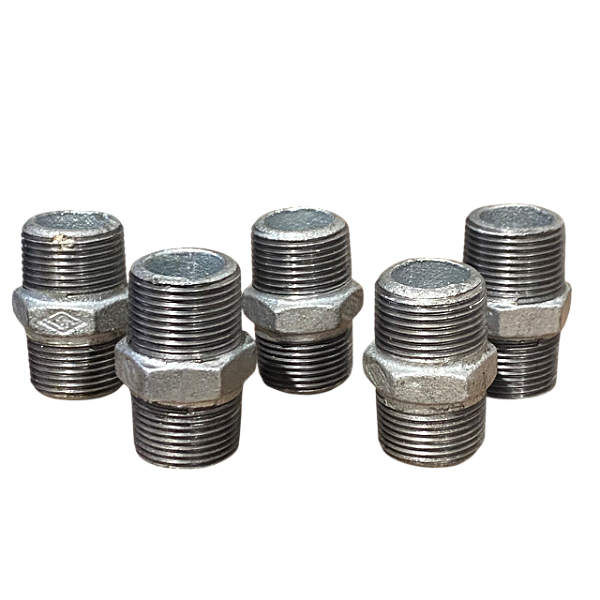 Adaptador Macho Fixo em Ferro Galvanizado 3/4" NPT - Pacote com 5 Unidades