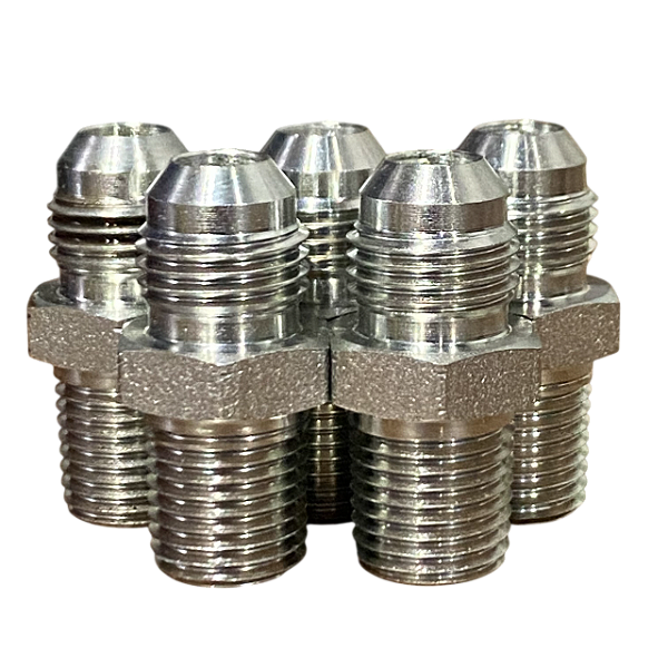 Adaptador Macho Fixo Aço Carbono 9/16" JIC x 1/4" NPT - 5 Unidades