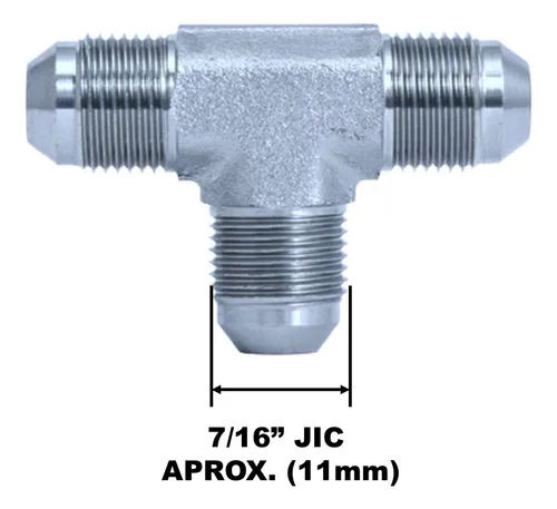 Adaptador 'T' Macho JIC 7/16" (ROSCA SAE)