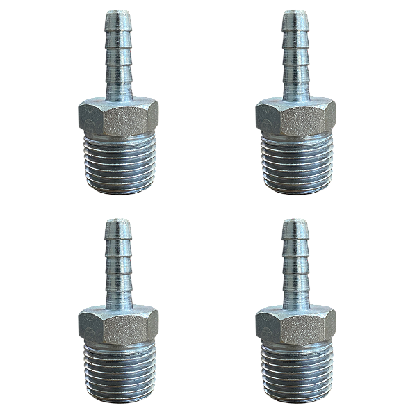 Kit 4 Und Espigão Adaptador Fixo Macho 1/2" x 1/4"