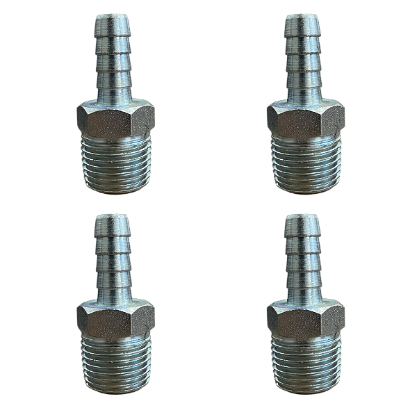 Kit 4 Und Espigão Adaptador Fixo Macho 1/2" x 3/8"