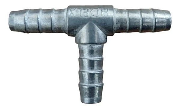 Emenda Em Tee Te Aço Para Mangueira 1/4 Ar Agua Gás
