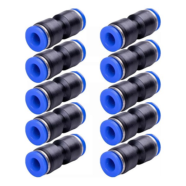 10 Peças União Emenda Reta Pu 4mm Pneumática Engate Rápido
