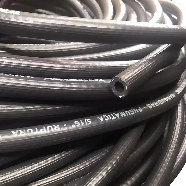 Mangueira De Ar Para Compressor 5/16 1000 Psi 50 Metros Preto