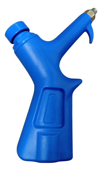 Bico De Ar Limpeza Com Botão Curto Rosca 1/4 Hidraflux Azul Azul