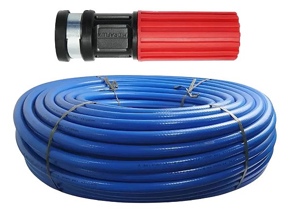 Mangueira 1/2  De 5 Metros Para Lava Rápido Car + Esguicho Azul